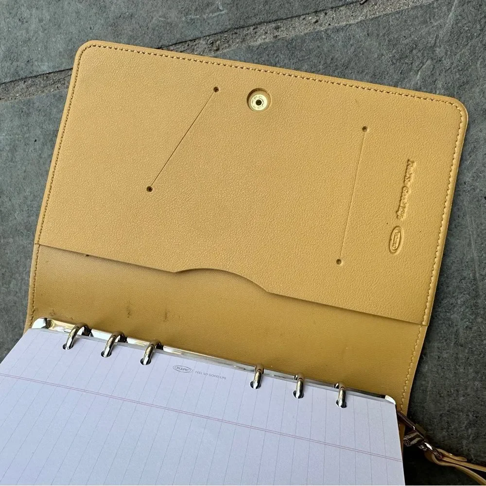 Peptic | 6x 8 6 ring binder Mustard Yellow Wristlet notebook